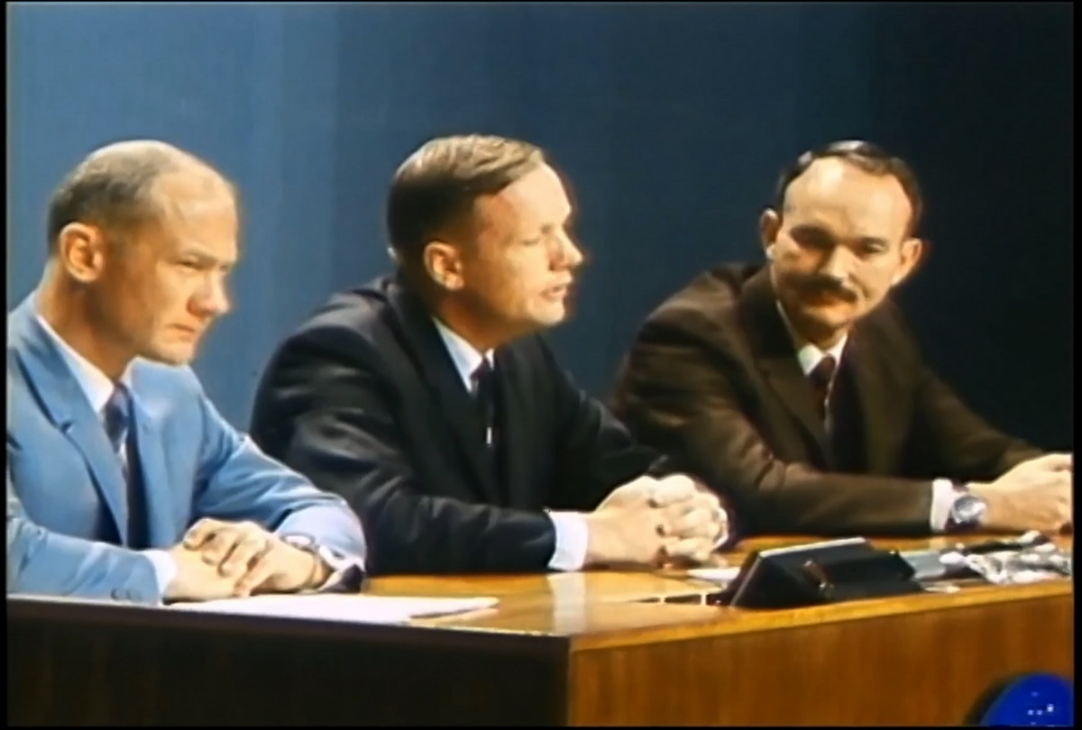 послеполётная пресс конференция экипажа «Аполлона-11»