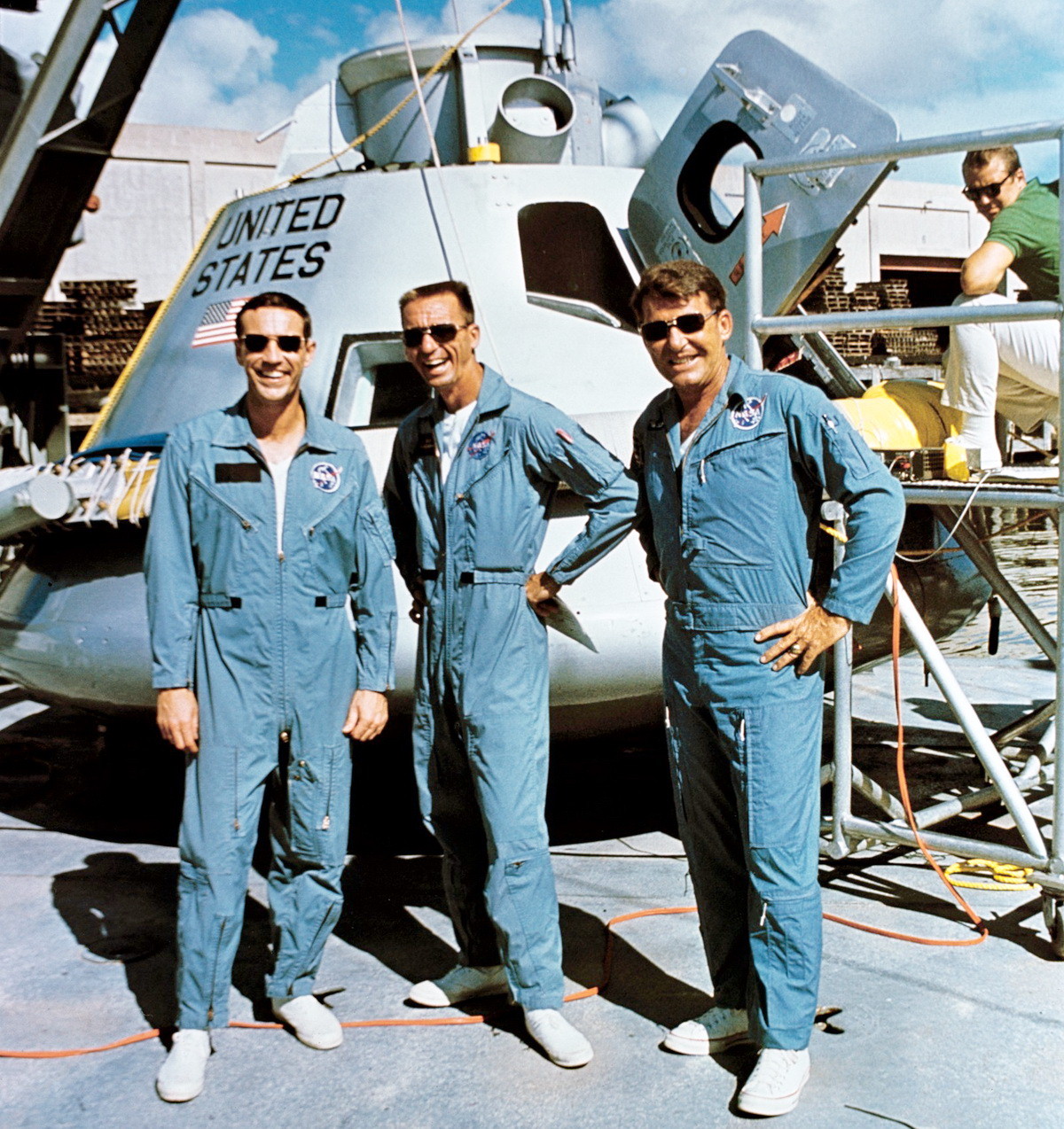 Экипаж Аполлона-7 во время тренировки