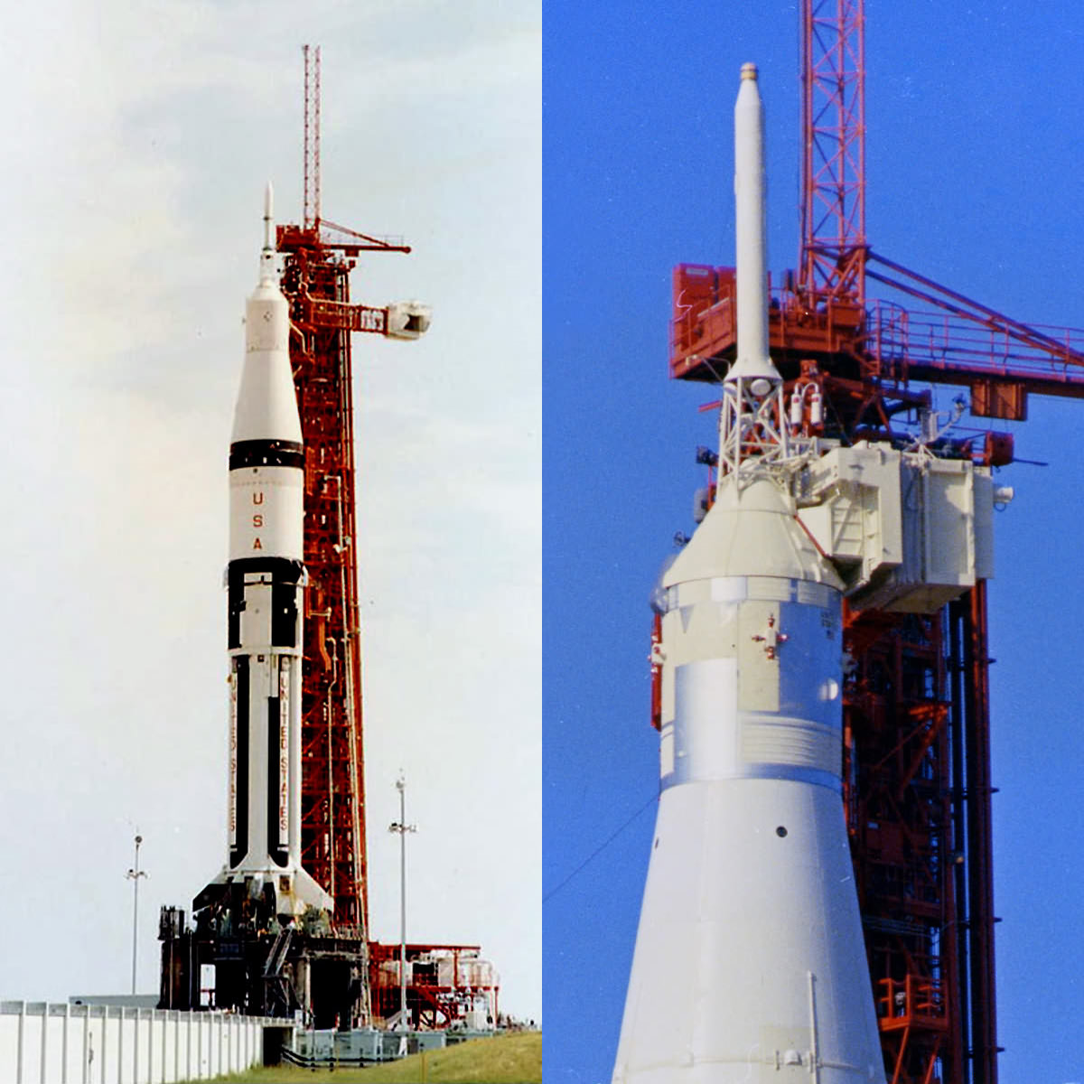 Сатурн-1Б и Аполлон-7 на старте